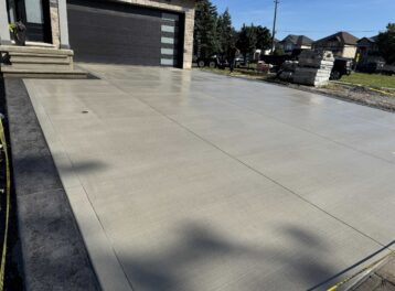 broom finish driveway w black borders